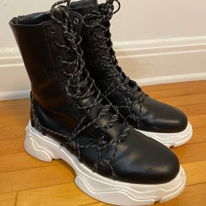 H&M x Angel Chen - synthetic Leather platform boots